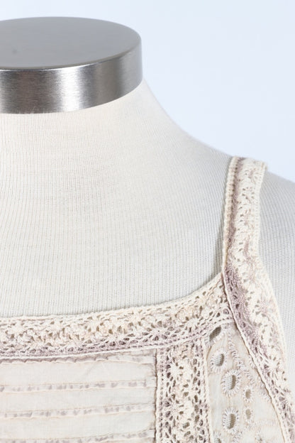 Eyelet Tank - Cream