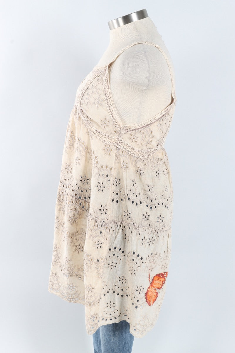 Eyelet Tank - Cream