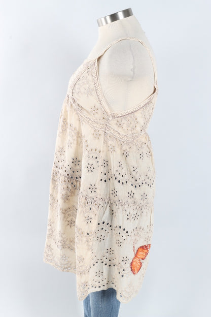 Eyelet Tank - Cream