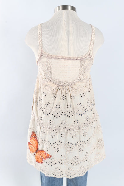 Eyelet Tank - Cream