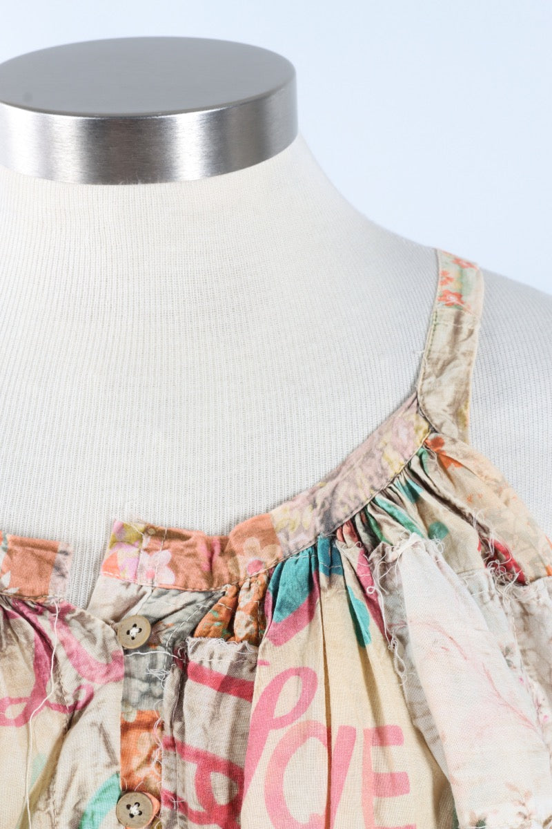 Button Front Tank - Natural Multi
