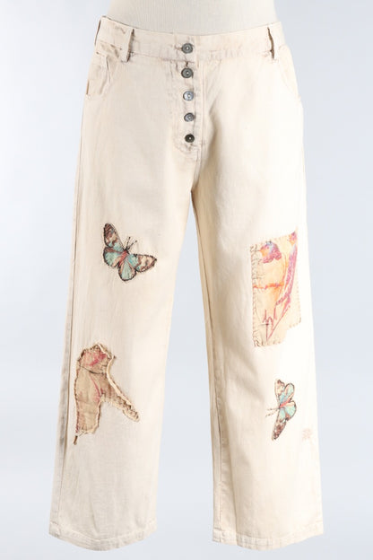 Applique Trouser - Cream