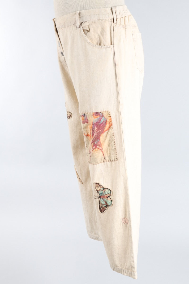 Applique Trouser - Cream