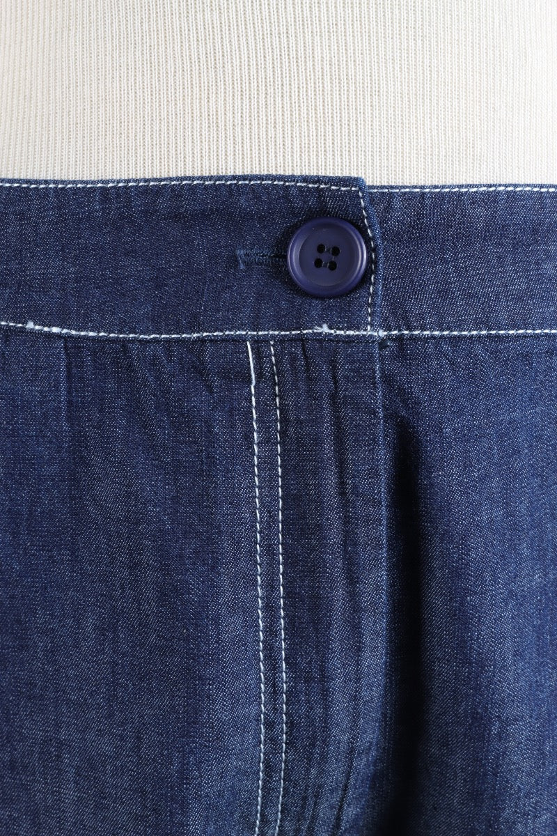 Tapered Zipper Pant - Denim