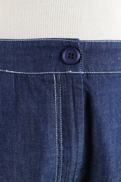 Tapered Zipper Pant - Denim