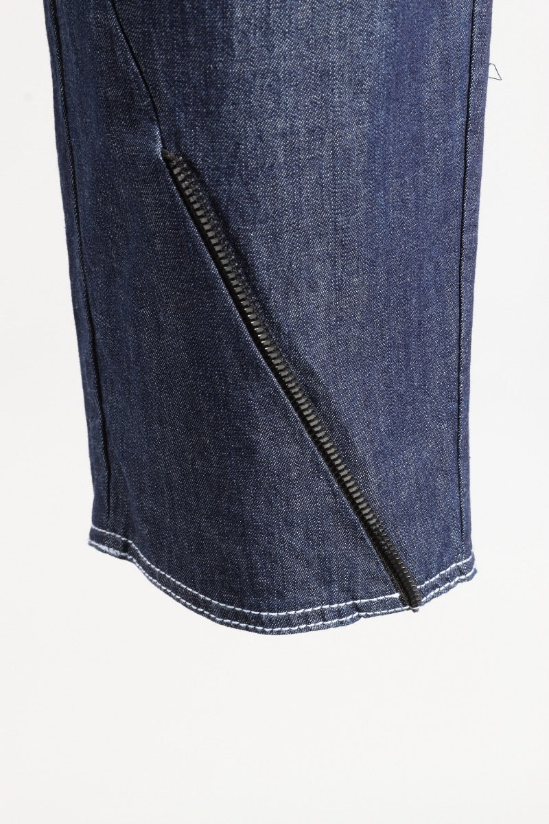 Tapered Zipper Pant - Denim