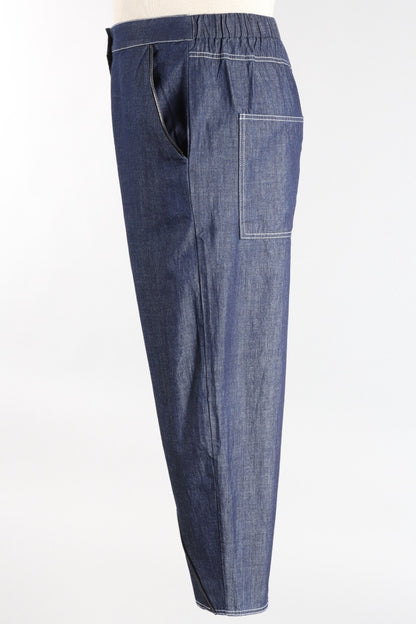 Tapered Zipper Pant - Denim