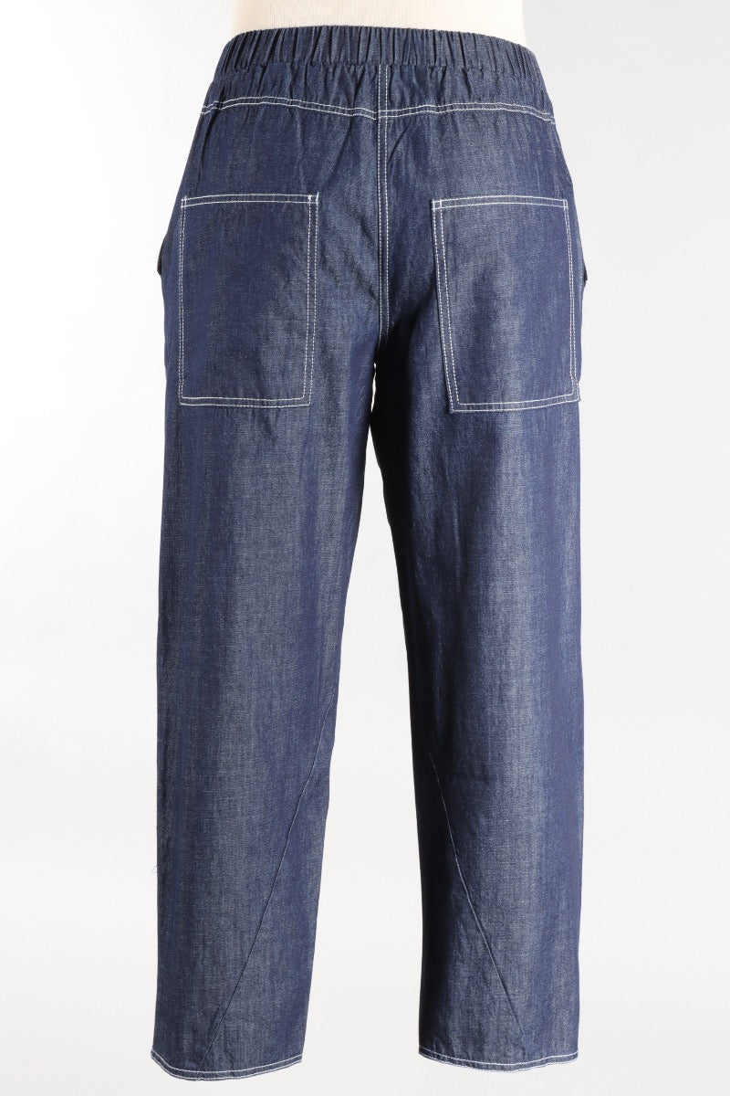 Tapered Zipper Pant - Denim