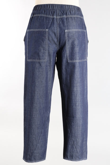 Tapered Zipper Pant - Denim