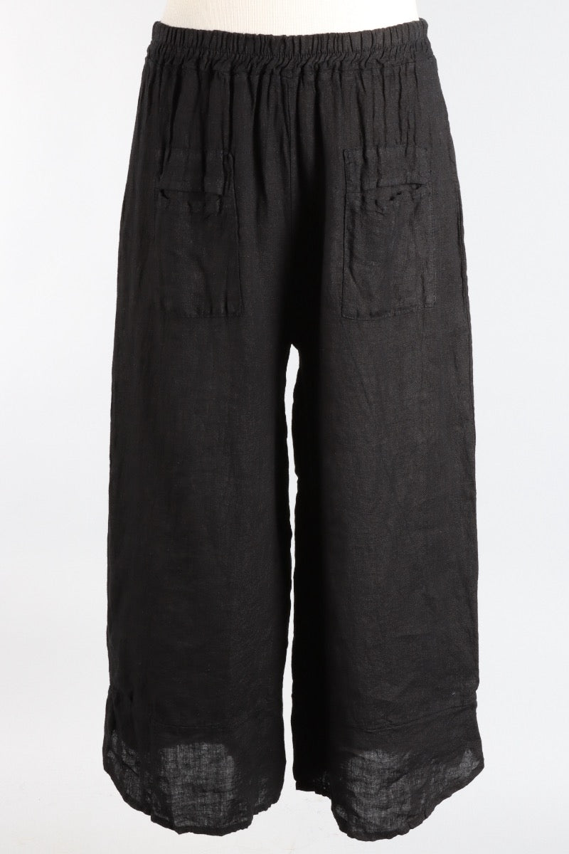 Wide Leg Pocket Pant - Black
