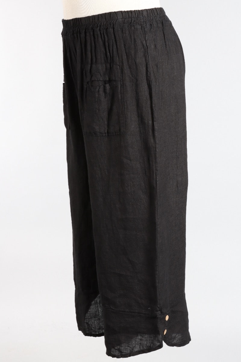 Wide Leg Pocket Pant - Black