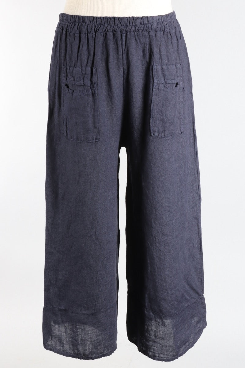 Wide Leg Pocket Pant - Navy