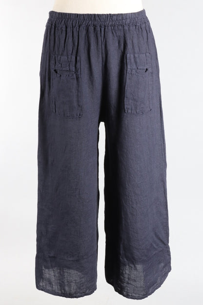 Wide Leg Pocket Pant - Navy