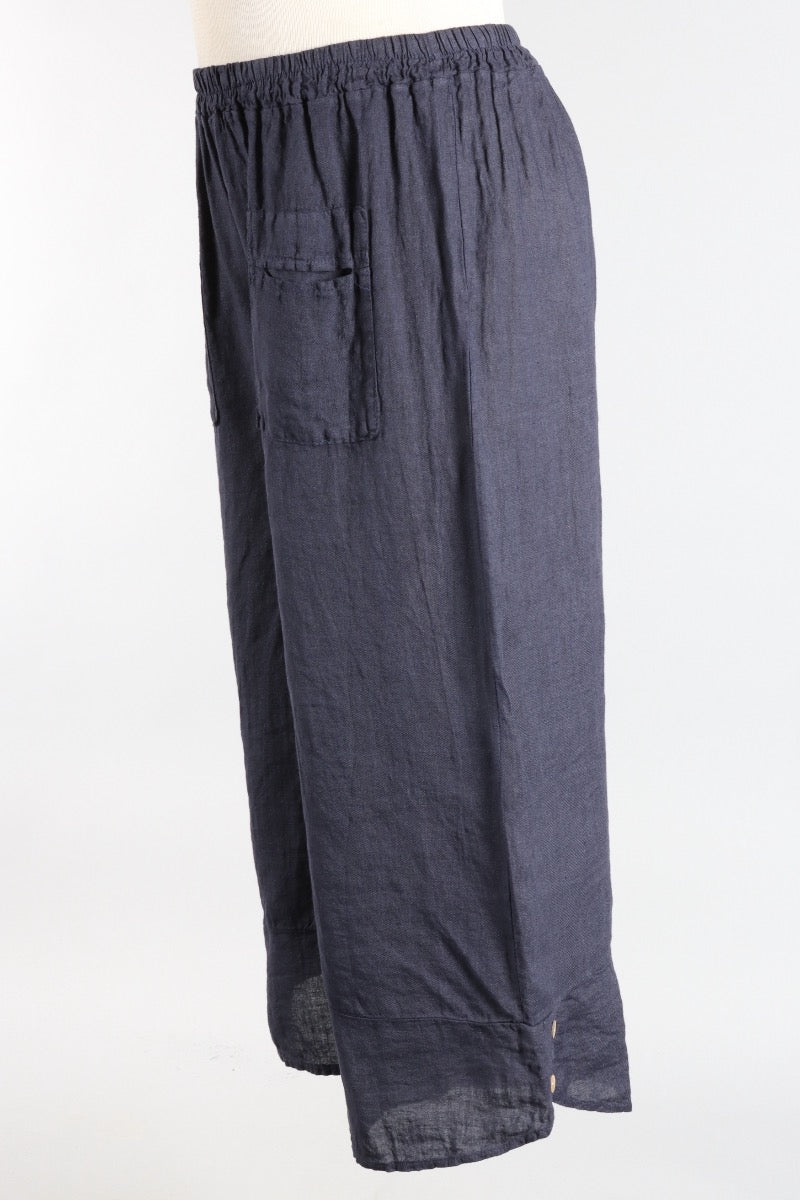 Wide Leg Pocket Pant - Navy