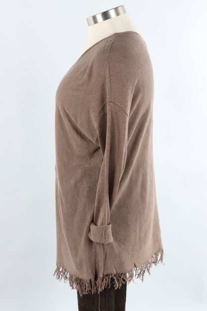 Fringe Sweater - Taupe