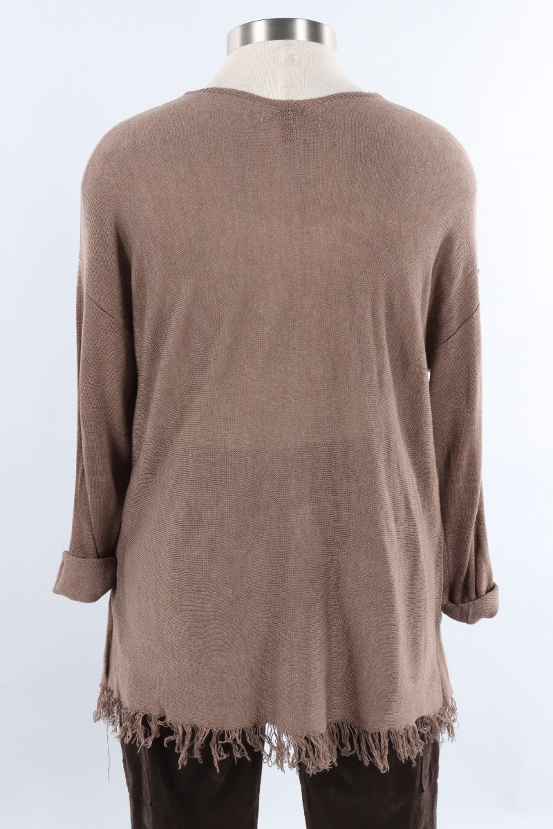 Fringe Sweater - Taupe