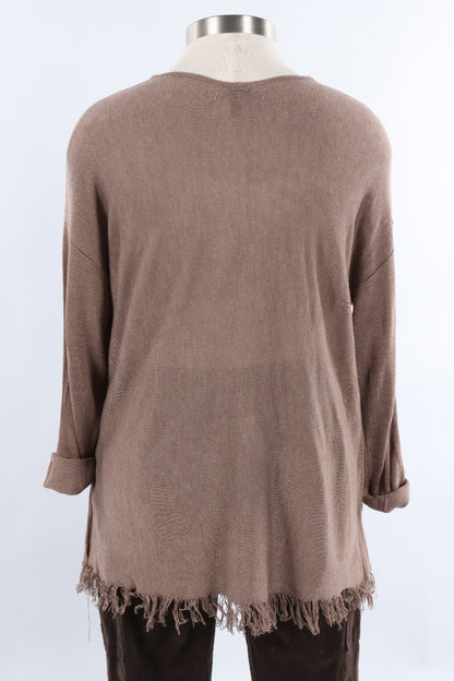 Fringe Sweater - Taupe
