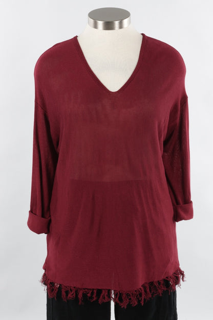 Fringe Sweater - Bordeaux
