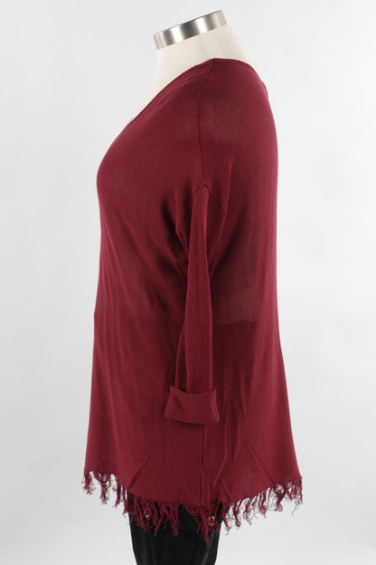 Fringe Sweater - Bordeaux