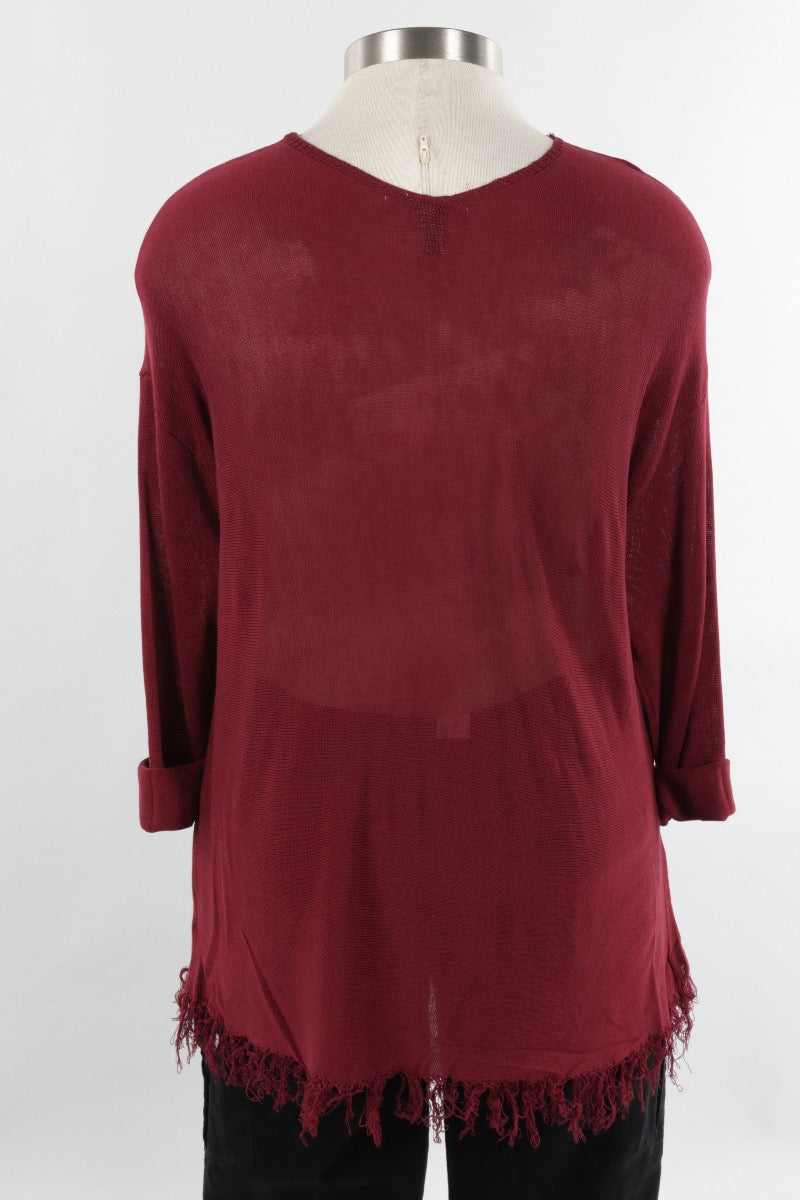 Fringe Sweater - Bordeaux
