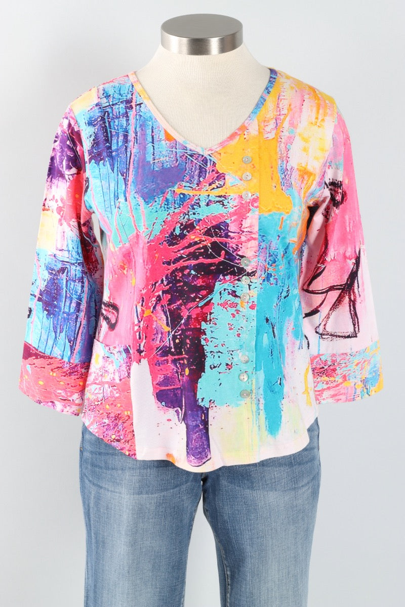 Vivian Button Top - Multi Color