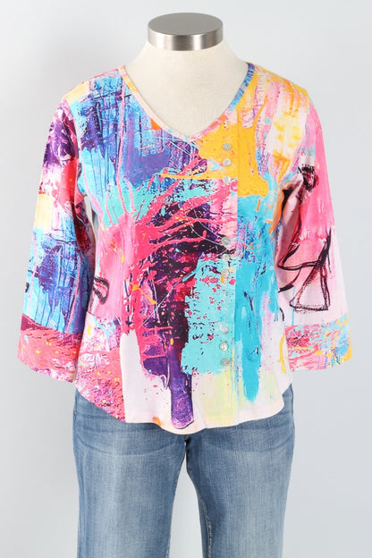 Vivian Button Top - Multi Color