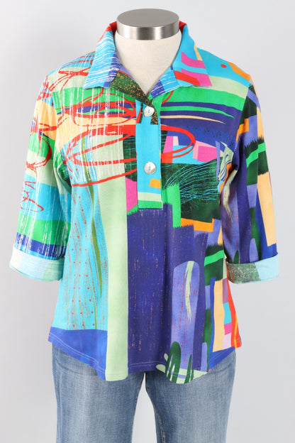 Gracie Pullover Top Plus - Multi Color