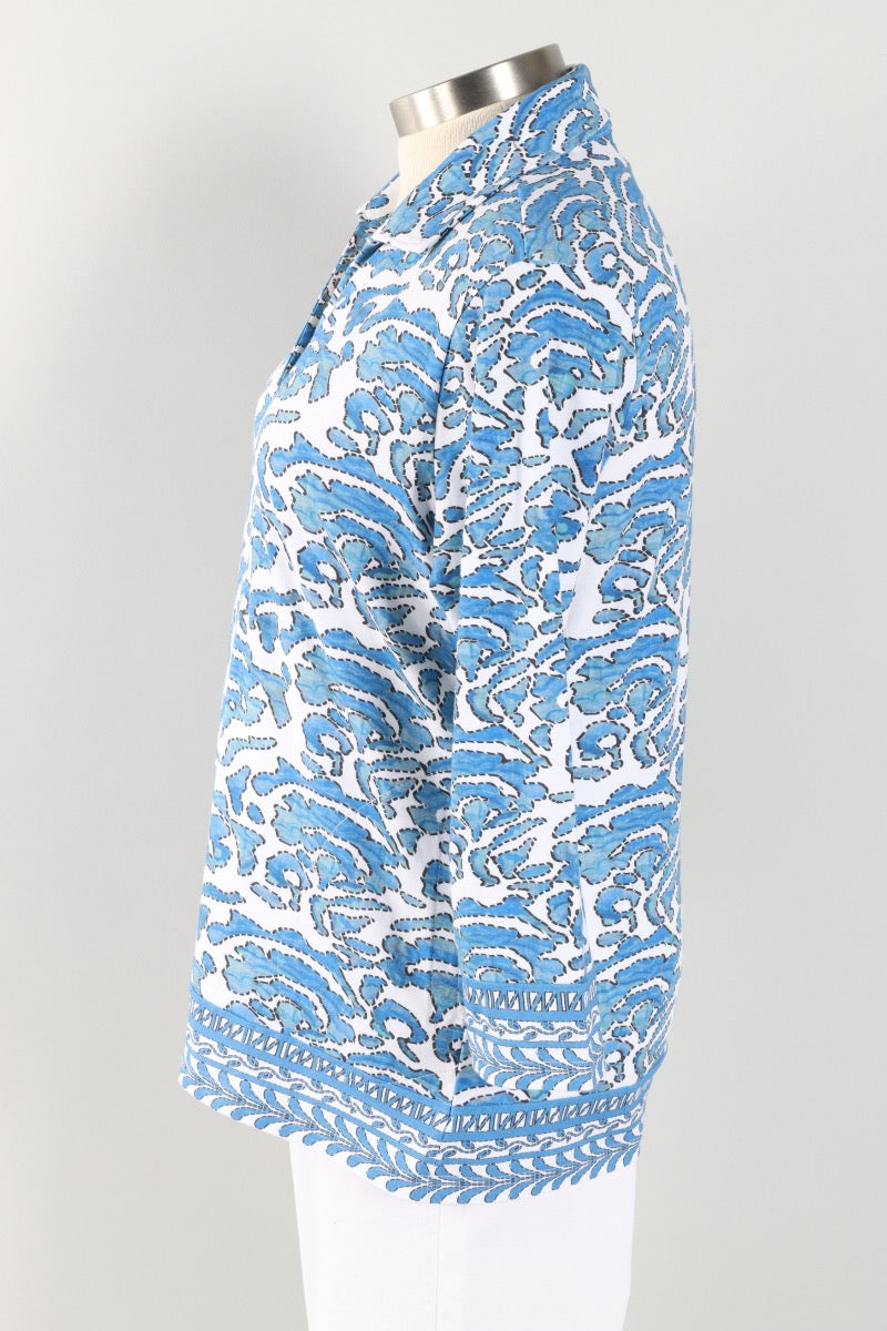 Gwen Shirt Plus- Blue & White
