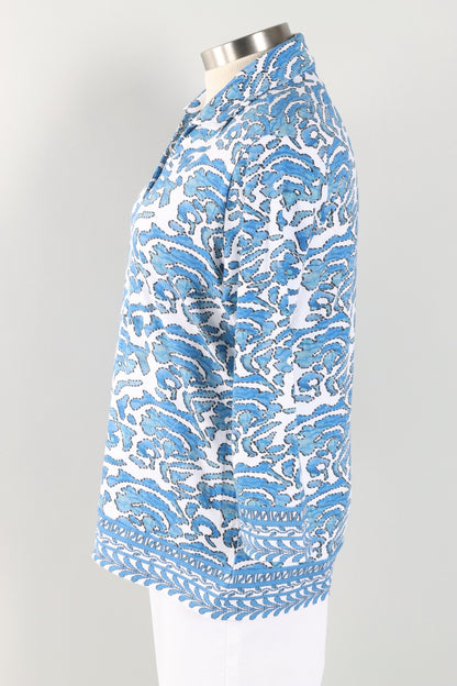 Gwen Shirt Plus- Blue & White