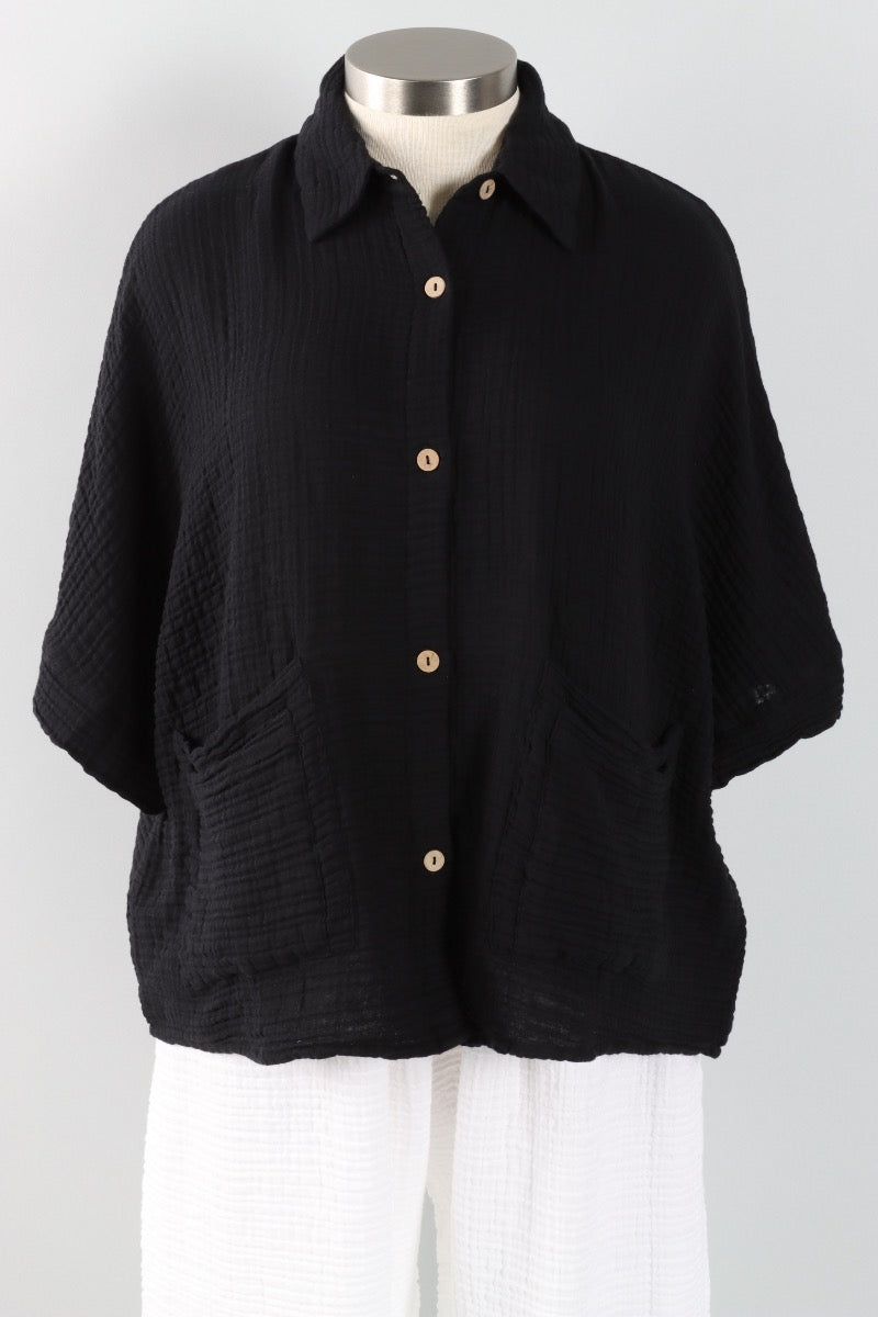 Prince Shirt - Black Gauze 