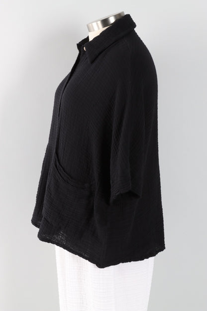 Prince Shirt Plus - Black Gauze 