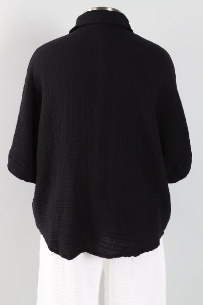 Prince Shirt Plus - Black Gauze 