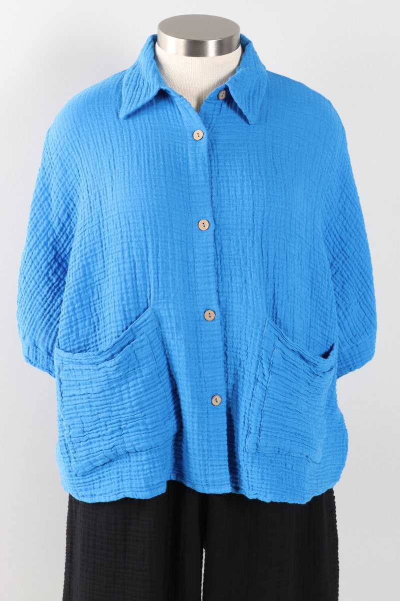 Prince Shirt Plus - Turquoise Gauze