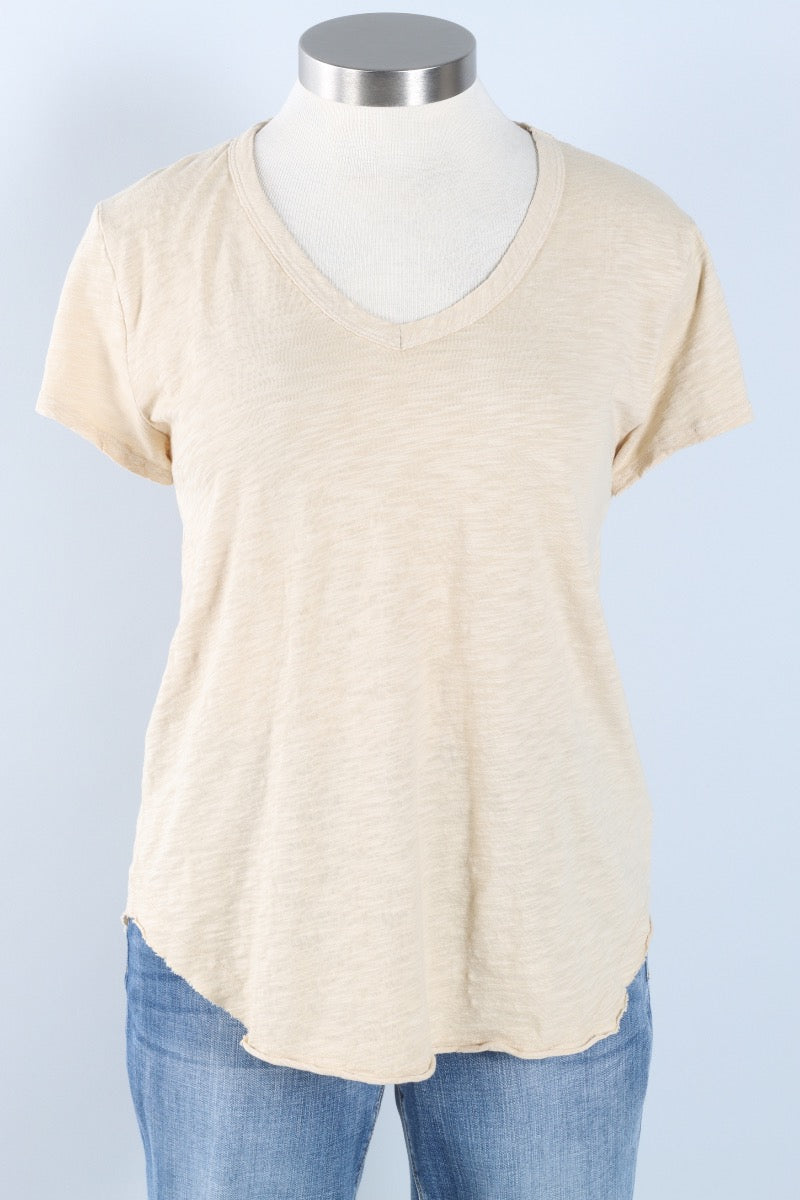 V-Neck Tee - Raw Linen