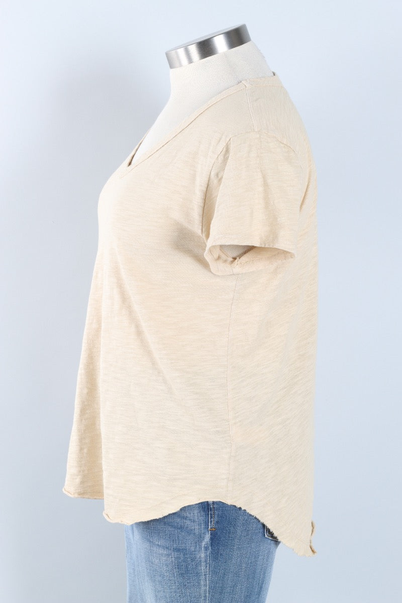 V-Neck Tee - Raw Linen