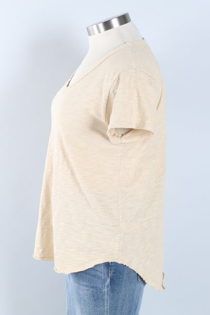 V-Neck Tee - Raw Linen