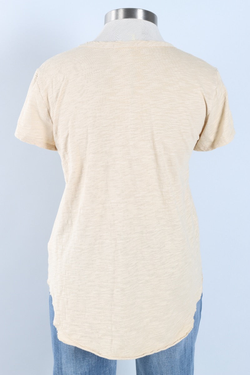 V-Neck Tee - Raw Linen