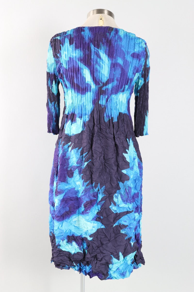 3/4 Sleeve Smash Pocket Dress - Aquarius