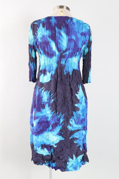3/4 Sleeve Smash Pocket Dress - Aquarius