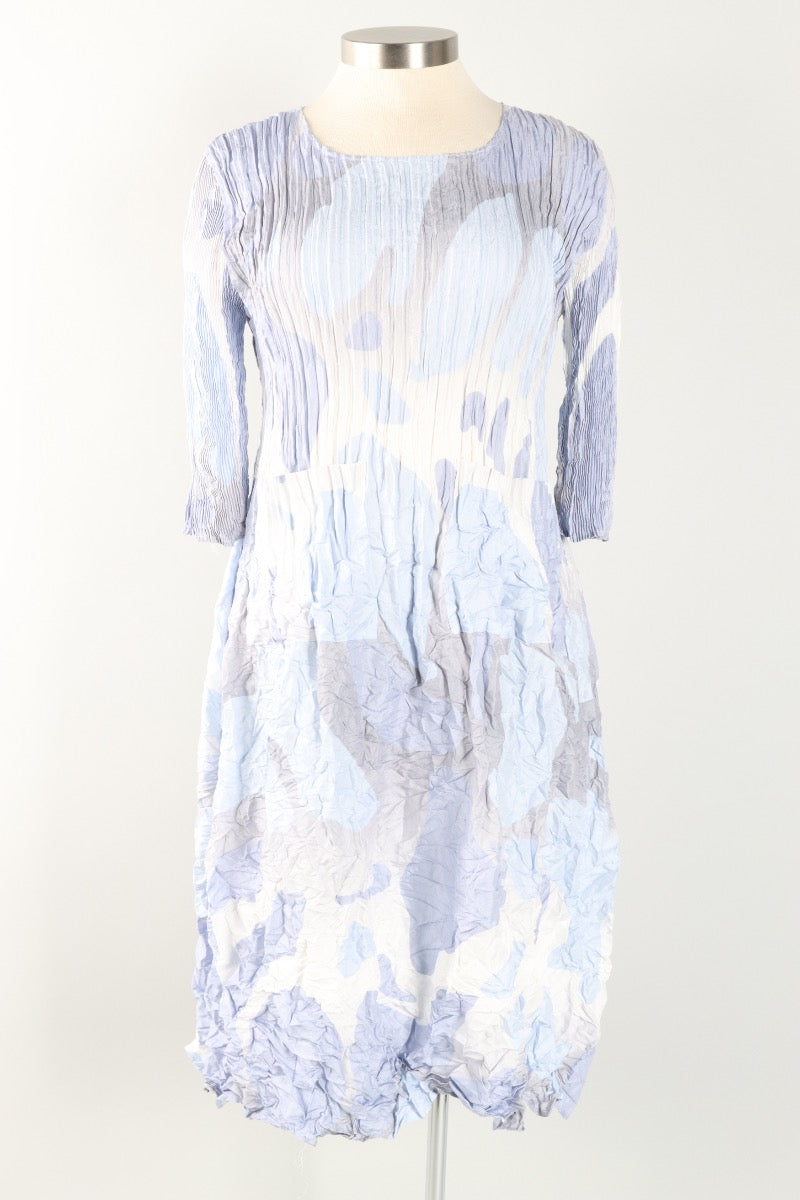 3/4 Sleeve Smash Pocket Dress - Lyric Blues