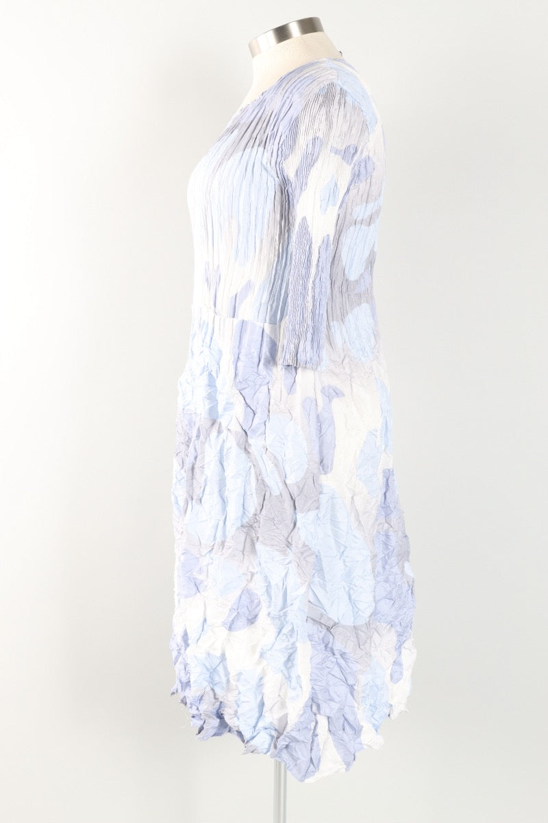 3/4 Sleeve Smash Pocket Dress - Lyric Blues