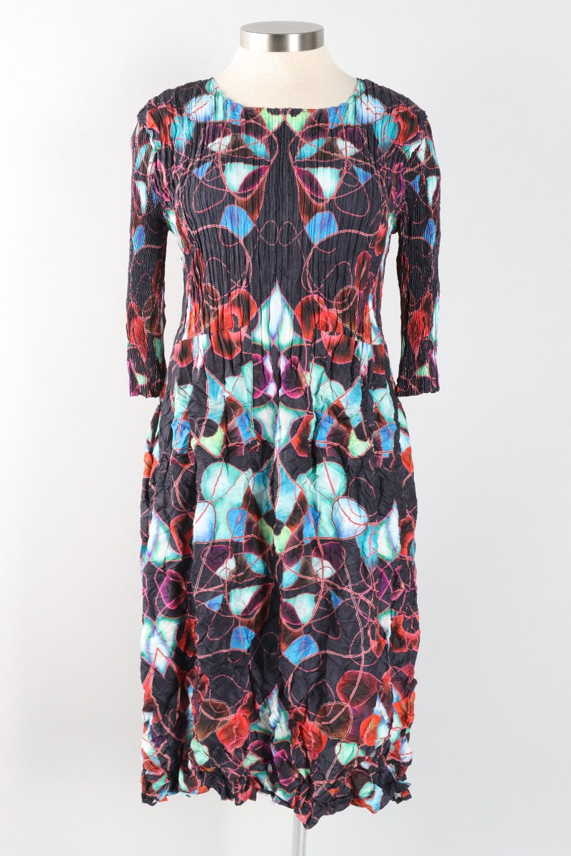 3/4 Sleeve Smash Pocket Dress - Kaleidoscope