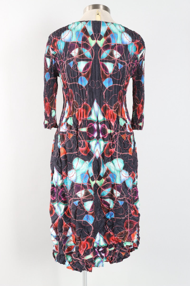 3/4 Sleeve Smash Pocket Dress - Kaleidoscope
