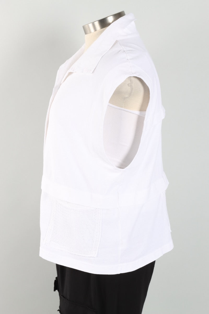 Mesh Pocket Vest - White