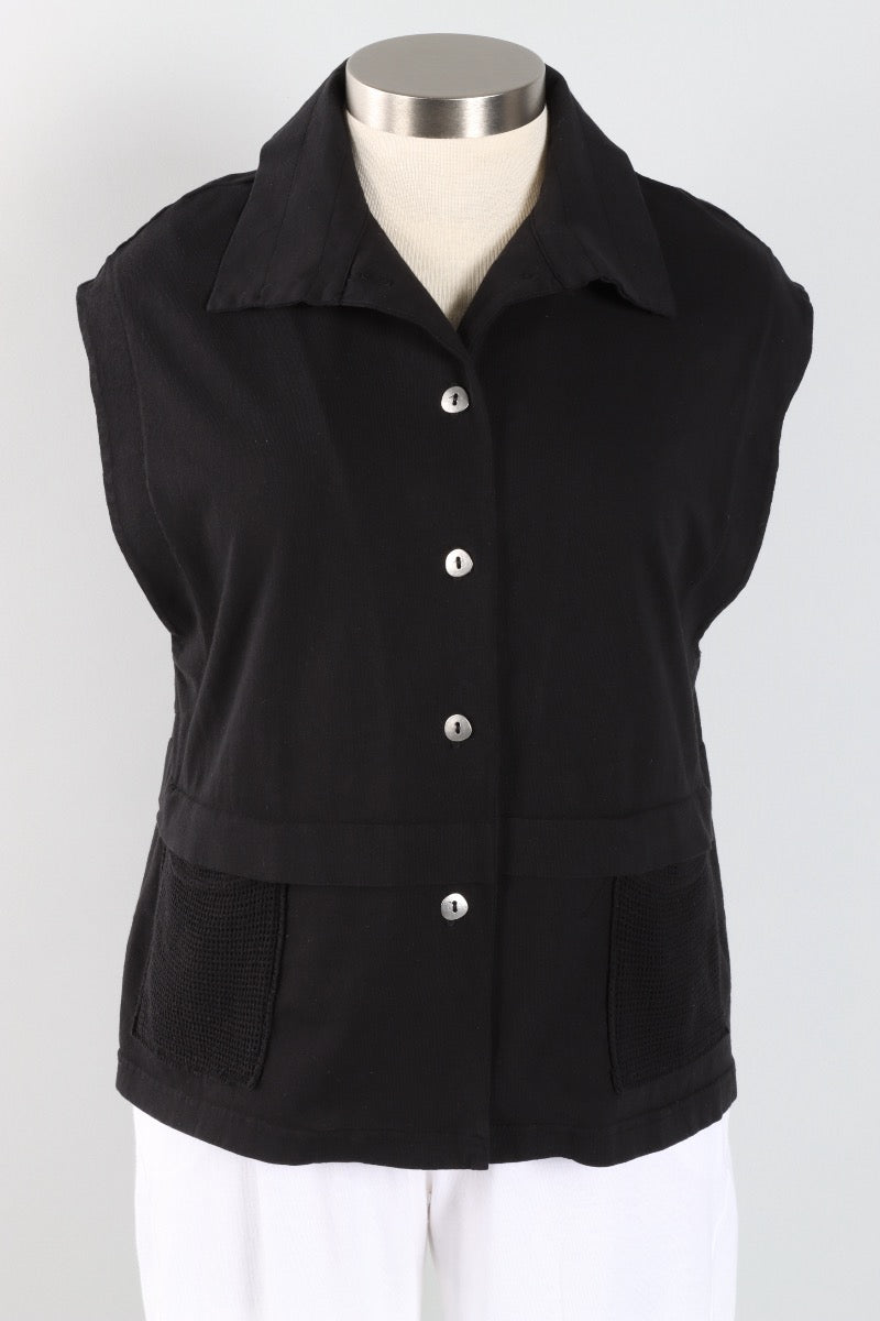 Mesh Pocket Vest - Black
