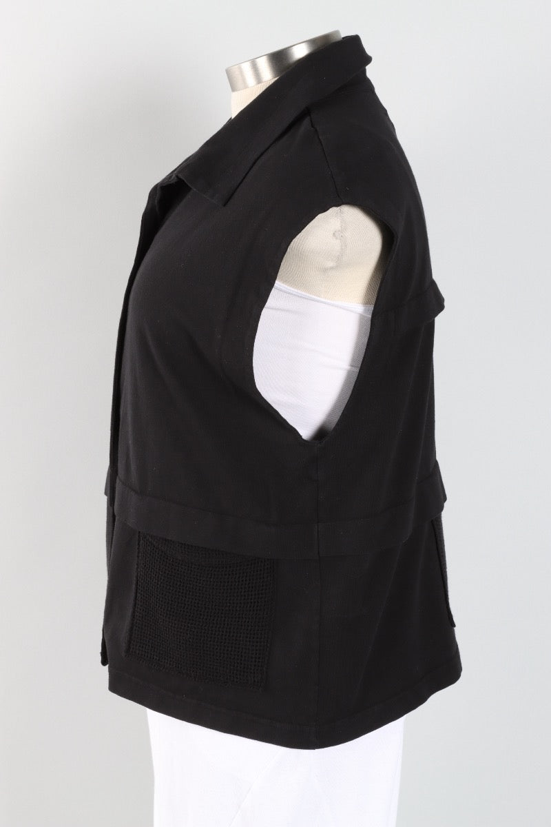 Mesh Pocket Vest - Black