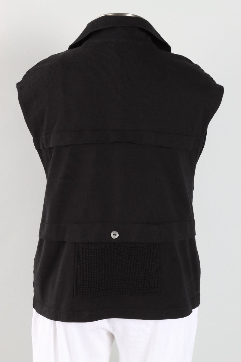 Mesh Pocket Vest - Black