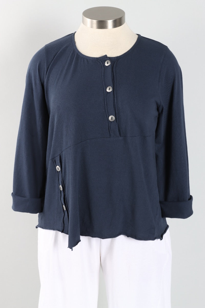 Double Button Top - Ink