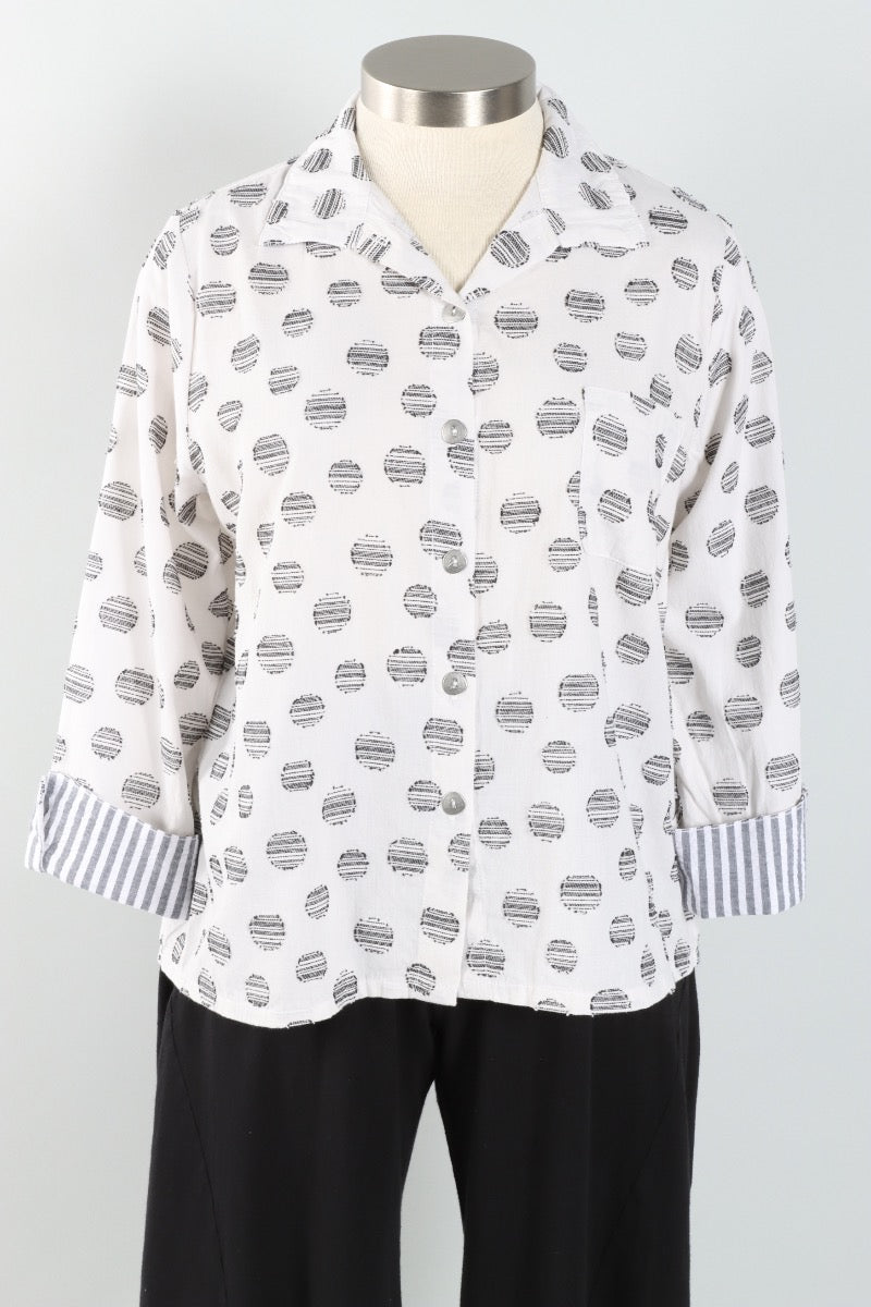 Jacquard Dot Shirt - White