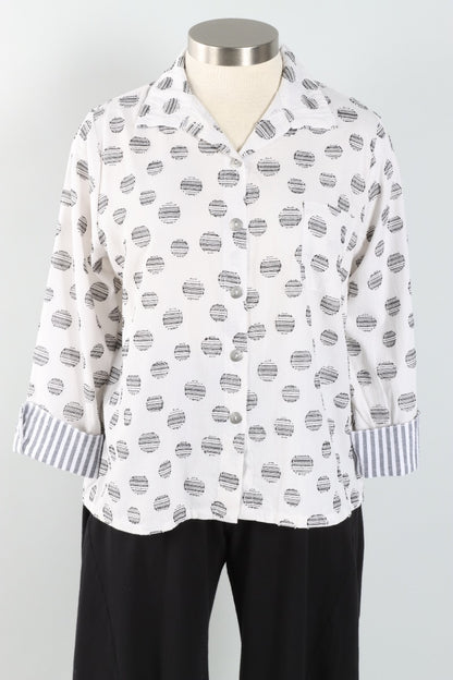Jacquard Dot Shirt - White